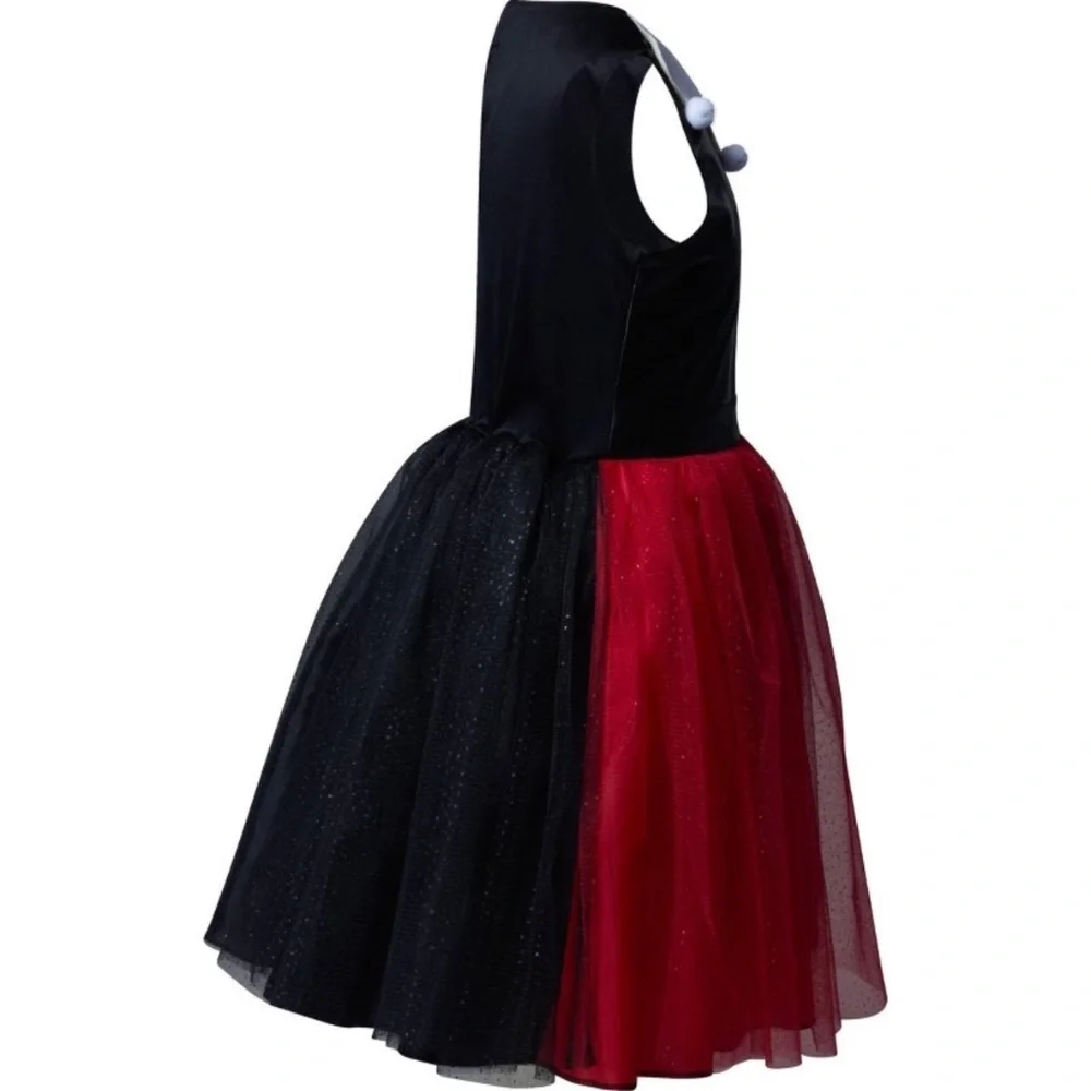 NWT Girls DC Comics HARLEY QUINN Dress Halloween Costume Size Medium 7/8